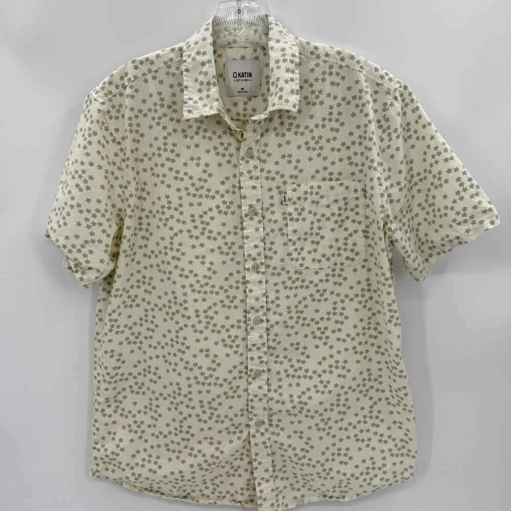 KATIN Short Sleeve Button Up Shirt Mens Size M Floral Lightweight Casual Surfer